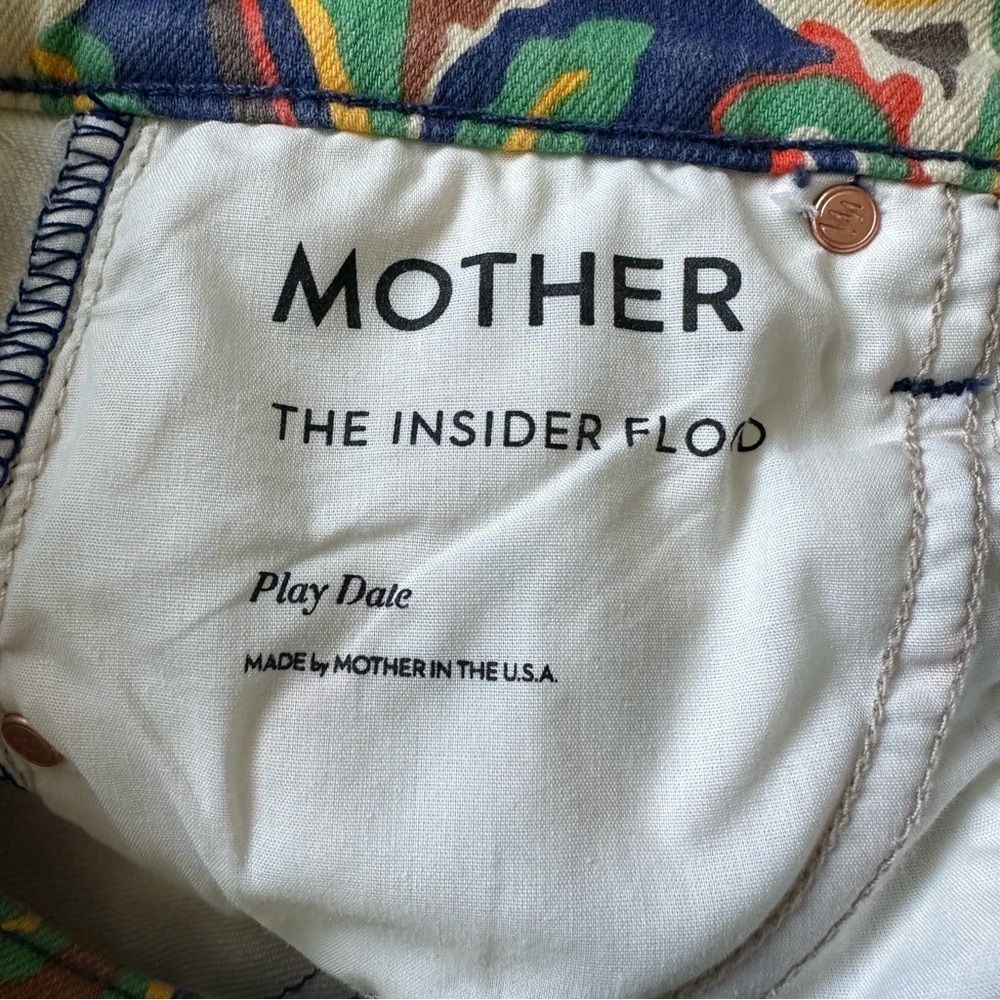 NEW Mother The Insider Flood High Rise Jeans Cosmic Bloom Floral Print Size 27 - Picture 4 of 13